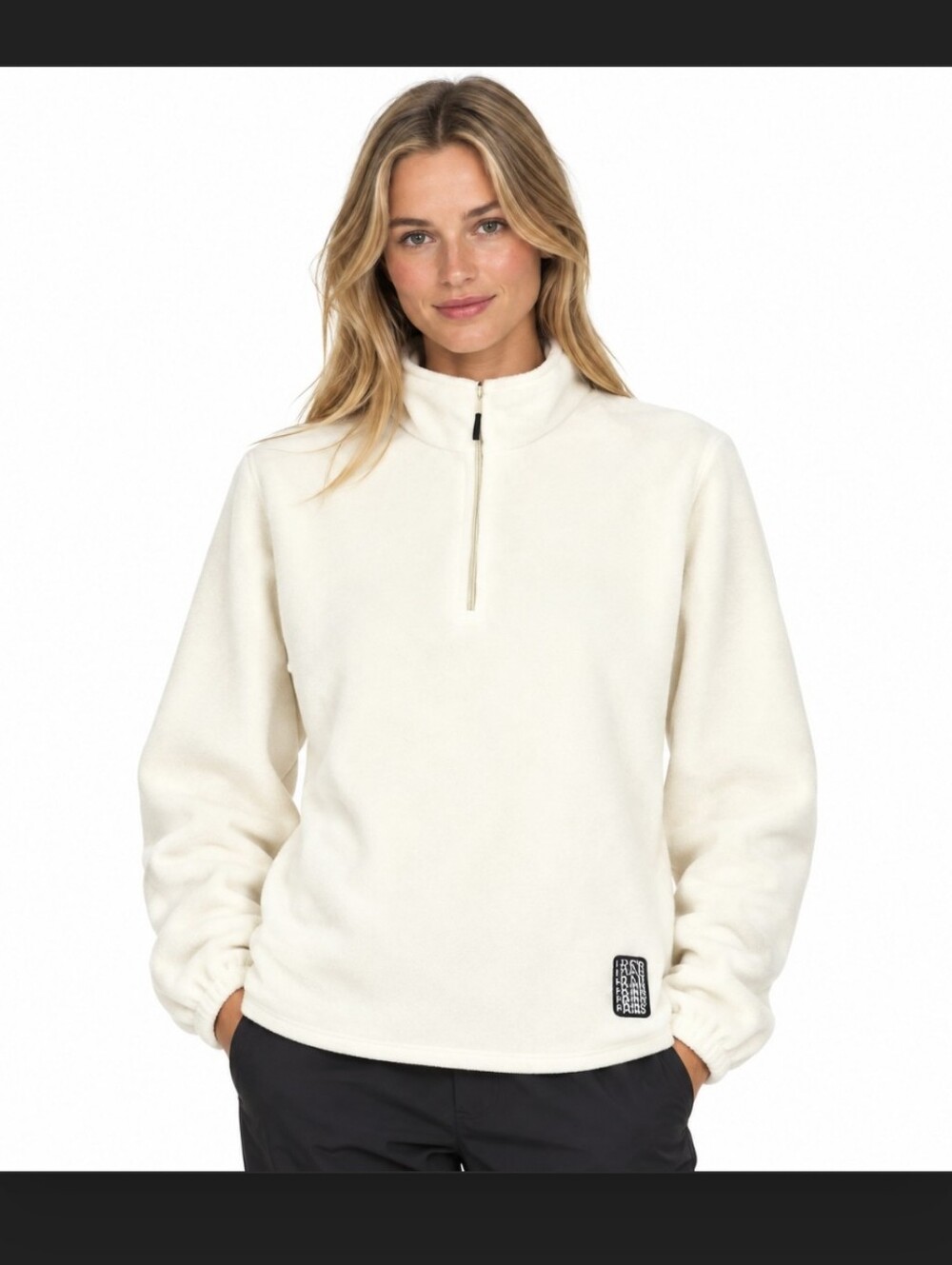 NWT RAINS FLEECE WHITE HALF ZIP LONG SLEEVE WATER RESISTANT PULLOVER UNISEX L